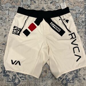 RVCA Black and White BJ Penn Shorts